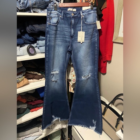 KanCan Denim - KanCan Distressed Dark Blue Flare Jeans